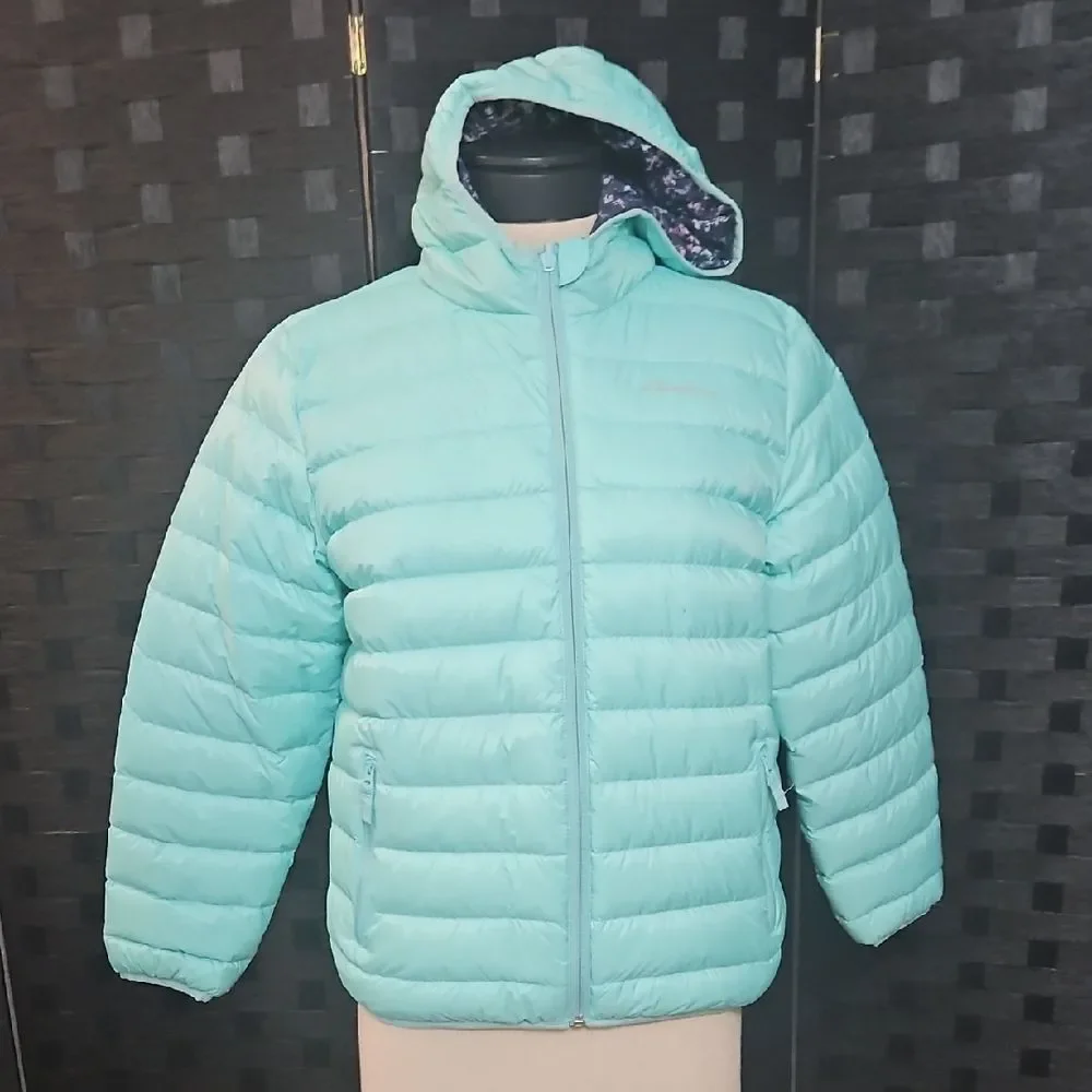 Eddie Bauer Reversible CirrusLite Down Puffer Jacket – Aqua, Girls 14/16
